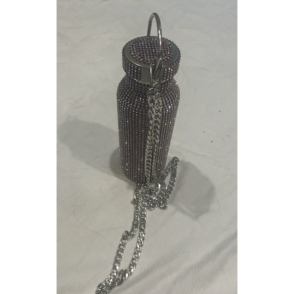 bling rhinestone-studded insulated water bottle Purple